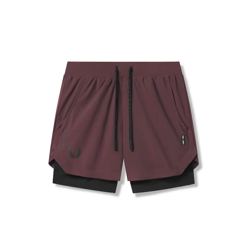 0865. Tetra-Lite™ 5"" Liner Short - Plum ""Wings""/Black