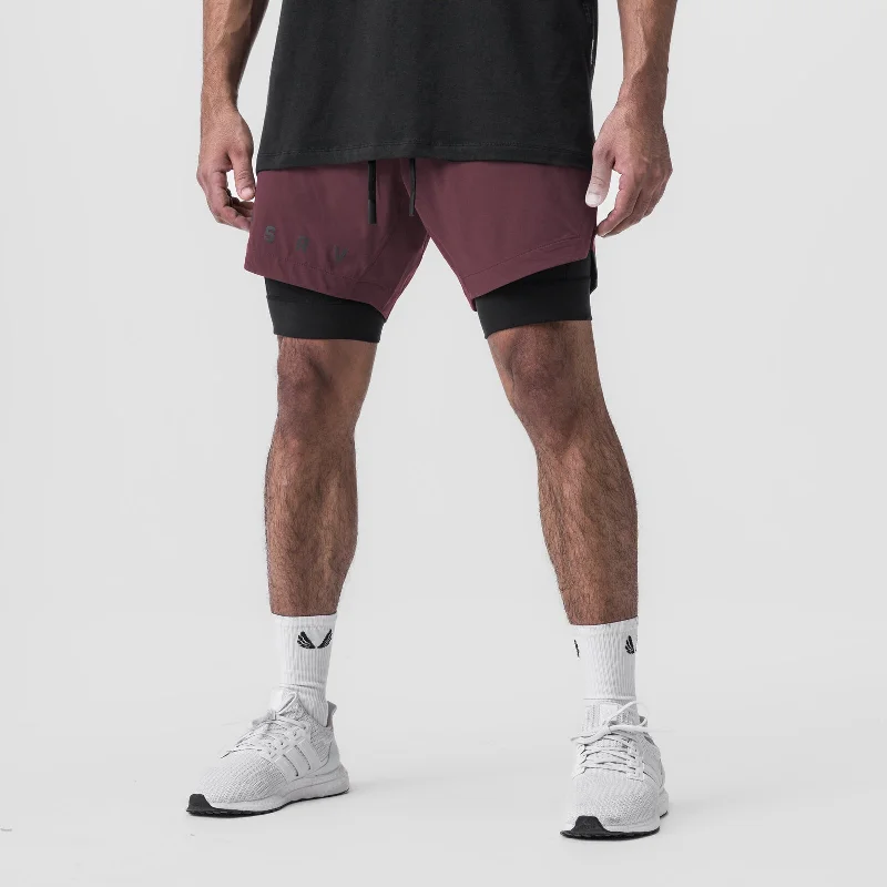 0866. Tetra-Lite™ 7"" Liner Short - Plum ""ASRV""/Black