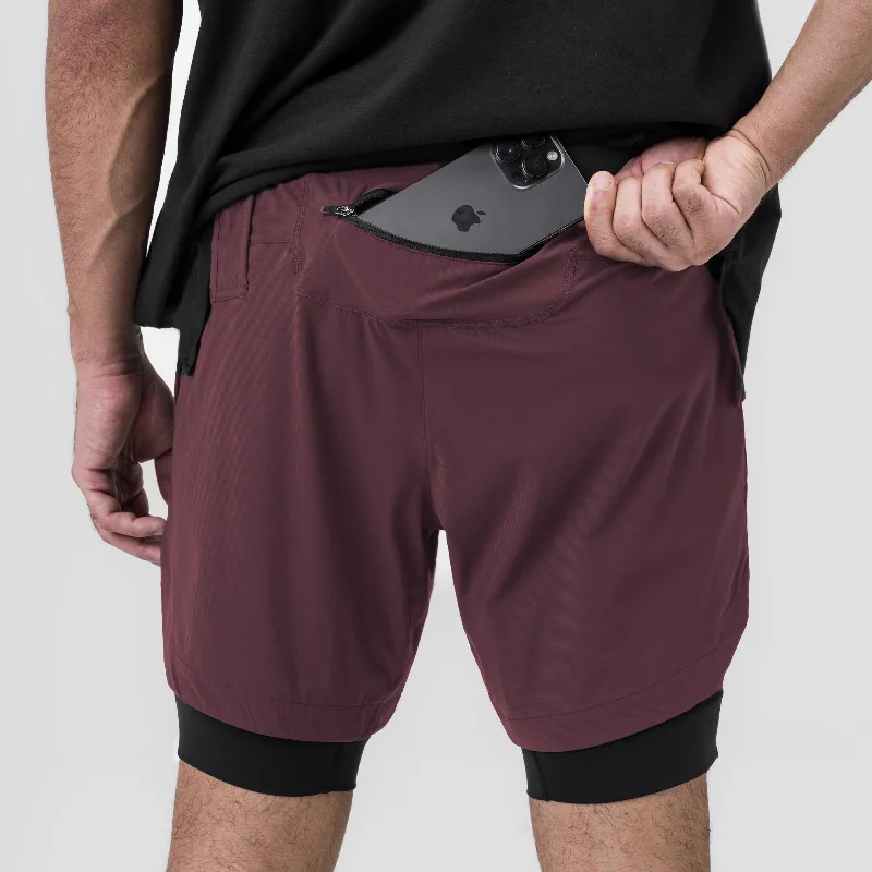 0866. Tetra-Lite™ 7"" Liner Short - Plum ""ASRV""/Black