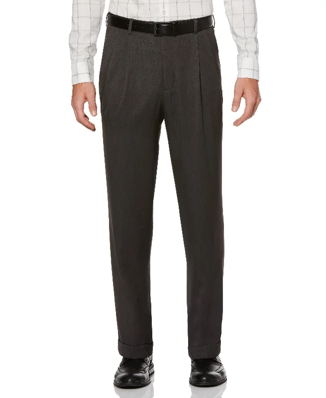 Double Pleat Classic Fit Trouser Gray