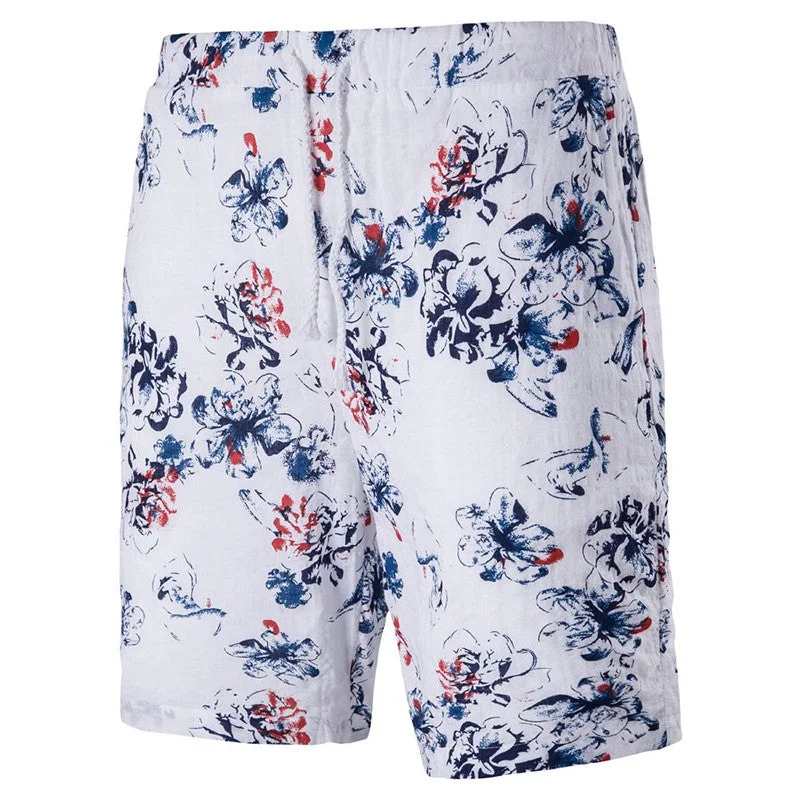 Men Summer Floral Shorts Beach Wear Pants