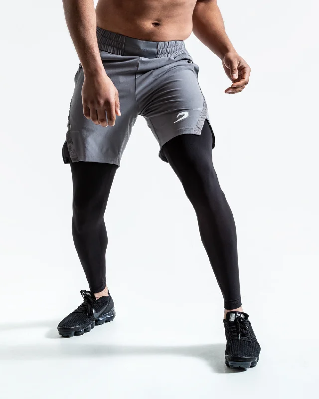 Pep Shorts (2-In-1 Training Tights) - Grey/Black