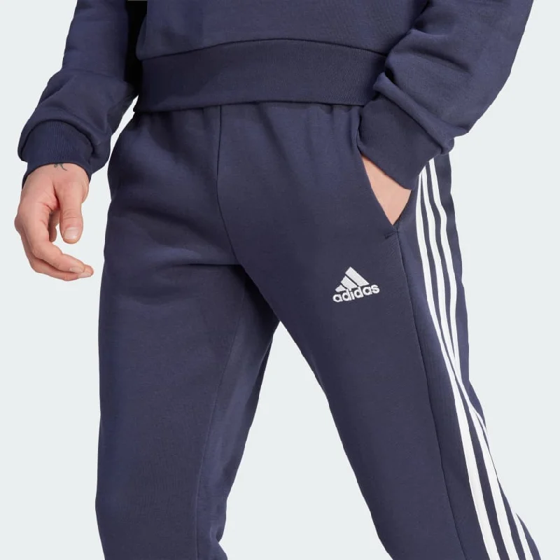 ADIDAS MEN'S 3-STRIPES FLEECE NAVY/WHITE PANTS