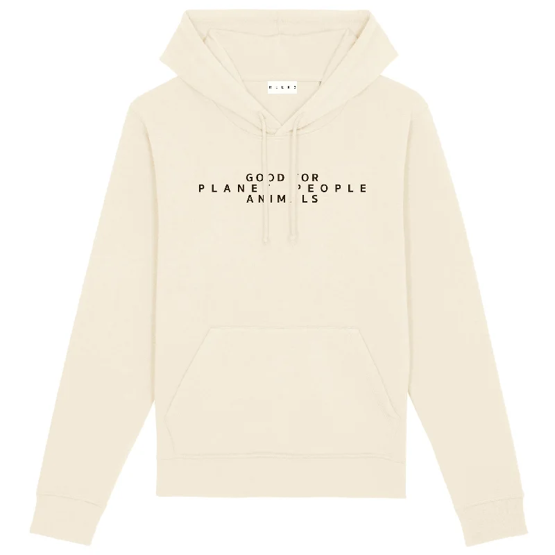 UNISEX STATEMENT HOODIE ""GOOD FOR"" IN BEIGE