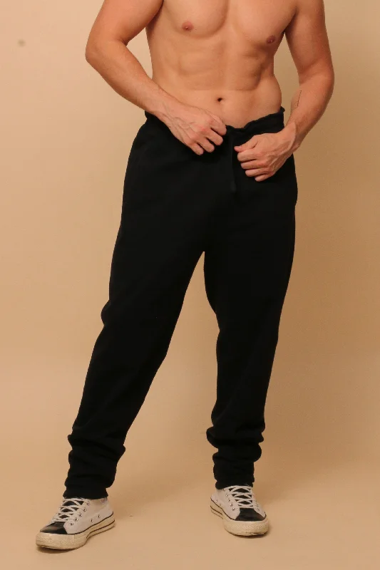 Men's Allergy-Free French Terry Elasticized Jogger Sweatpants with Drawstrings