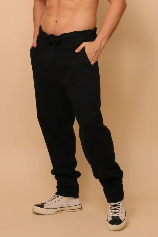 Men's Allergy-Free French Terry Elasticized Jogger Sweatpants with Drawstrings