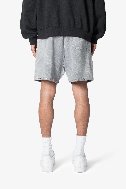 Washed Gradient Shorts - Washed Black