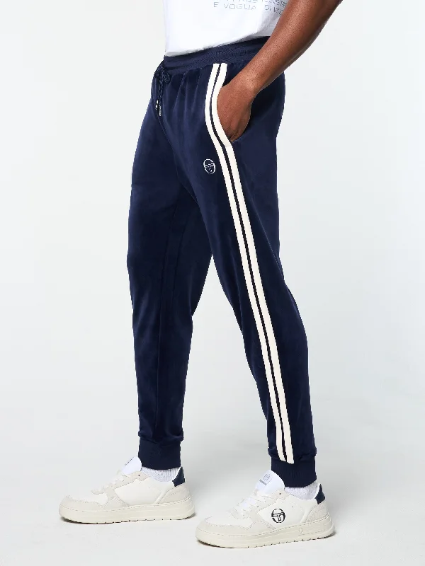 Damarindo Velour Track Pant- Maritime Blue