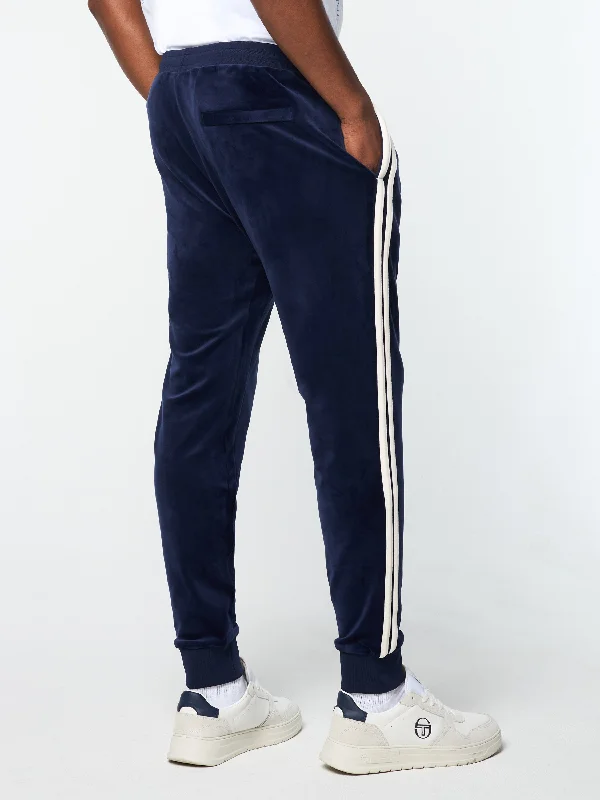 Damarindo Velour Track Pant- Maritime Blue