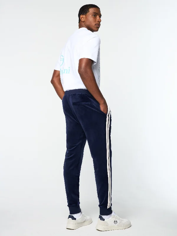 Damarindo Velour Track Pant- Maritime Blue