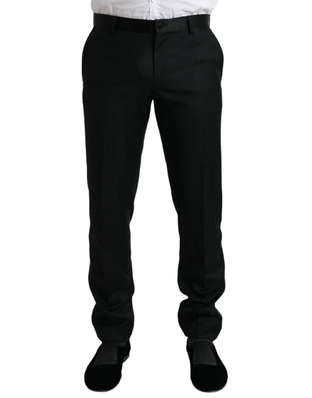 Dolce & Gabbana Elegant Slim Fit Wool Dress Men's Pants