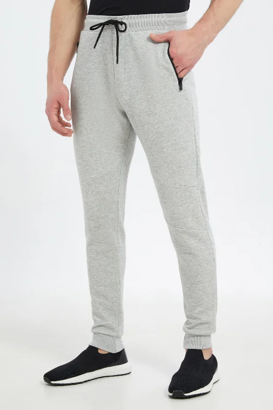 Men Grey Pique Jogger Pant