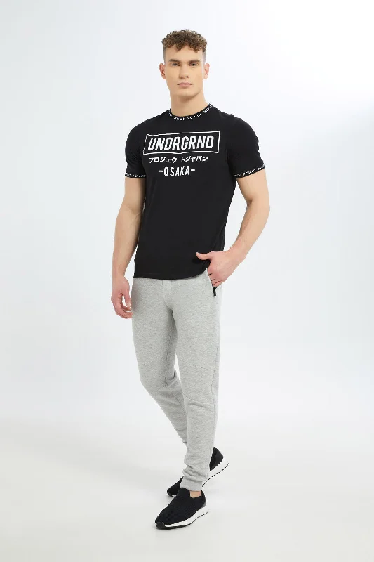 Men Grey Pique Jogger Pant