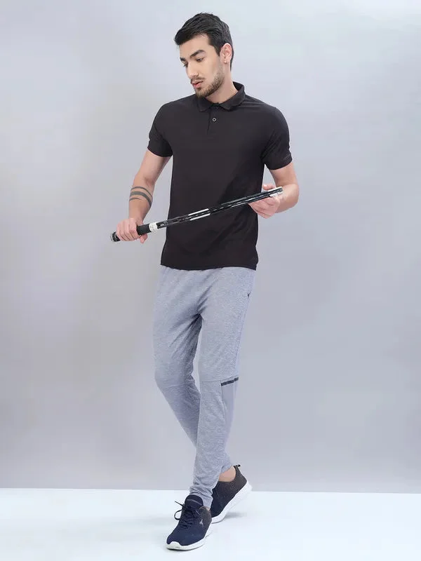 Men Melange Slim Fit Trackpants with TECHNO DRY