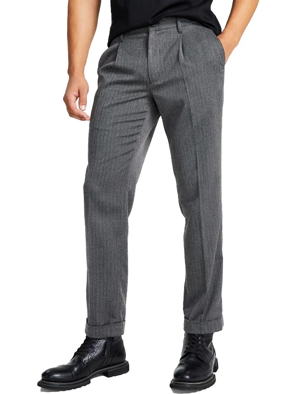 Mens Herringbone Cuffs Trouser Pants