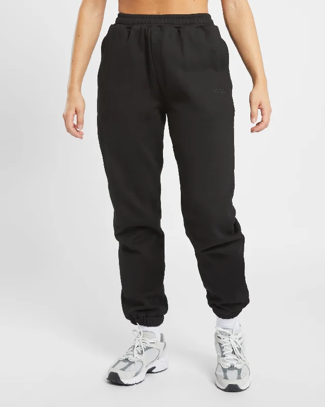 Premium Oversized Joggers - Black