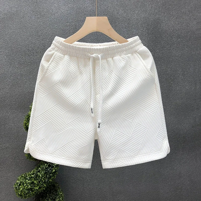 Trendy Stylish Diamond Pattern White Home Shorts