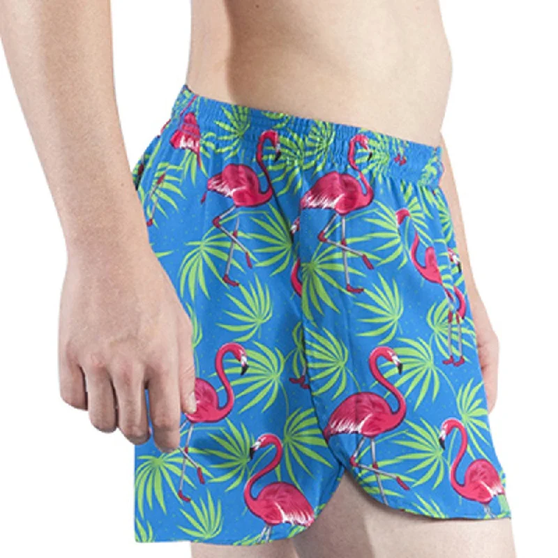 Men's 3"" Half Split Shorts- Flamingo Turquoise