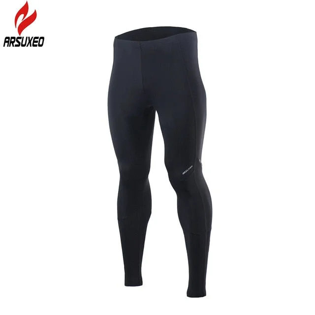 ARSUXEO Men's Compression Tights Sports Running Pants  Elastic Tights Run Fitness Active GYM Reflective pants Clothing 16P905