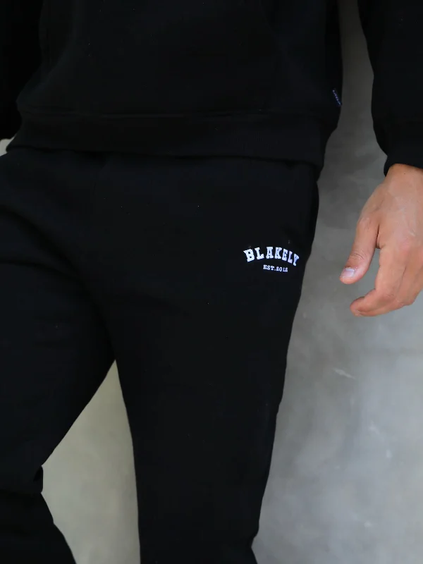 Varsity Relaxed Sweatpants - Black