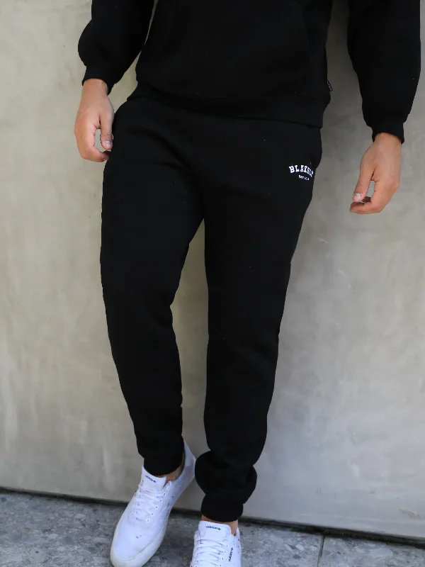 Varsity Relaxed Sweatpants - Black