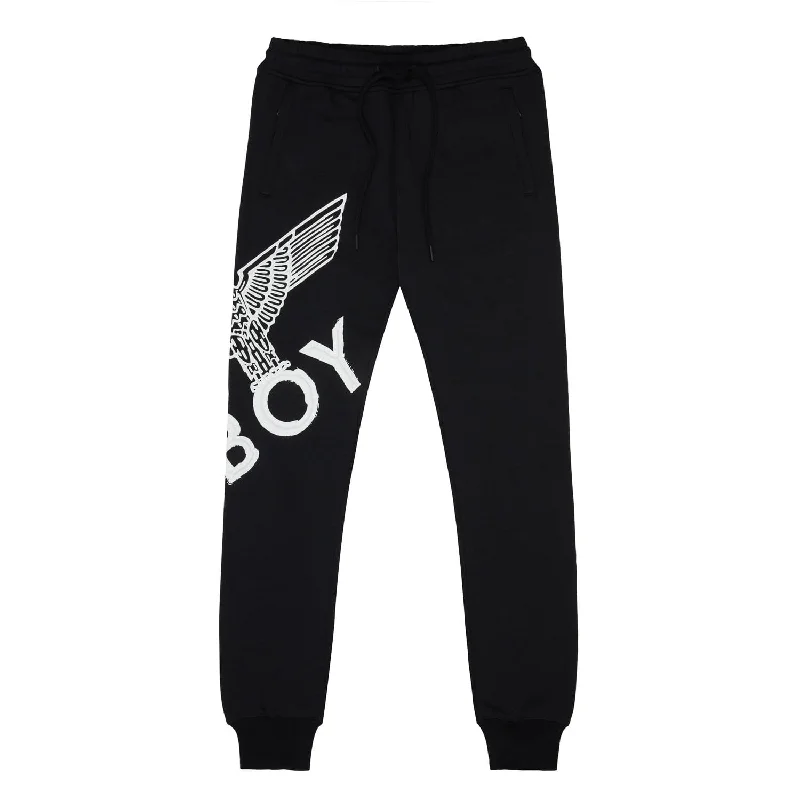 BOY EAGLE SCRIBBLE JOGGERS - BLACK/WHITE