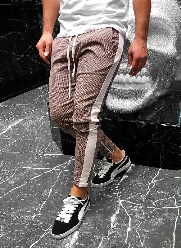 Brown Striped Jogger Pant KB129 Streetwear Jogger Pants