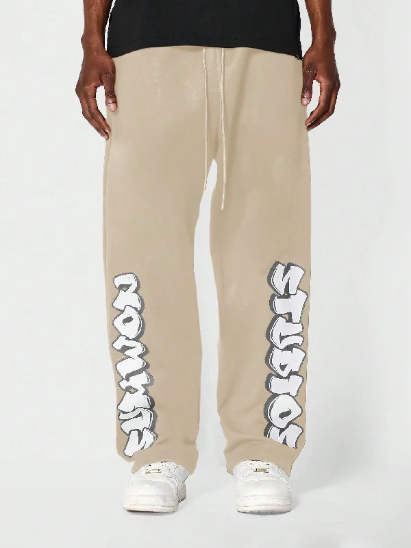 Drop Crotch Jogger Pants With Front Graphic