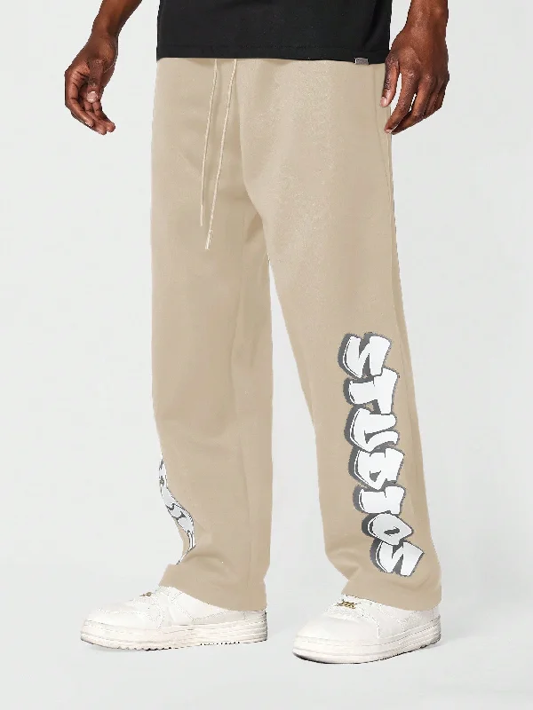 Drop Crotch Jogger Pants With Front Graphic