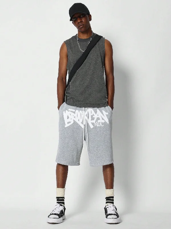 Drop Crotch Jorts Shorts With Front Graphic