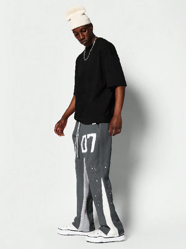 Flare Fit Paint Print Jogger With Number Applique College Ready