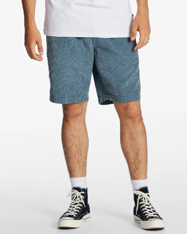 Larry Corduroy 20"" Shorts - Smoke Blue