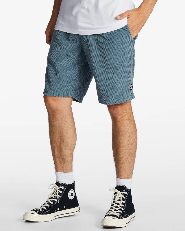 Larry Corduroy 20"" Shorts - Smoke Blue