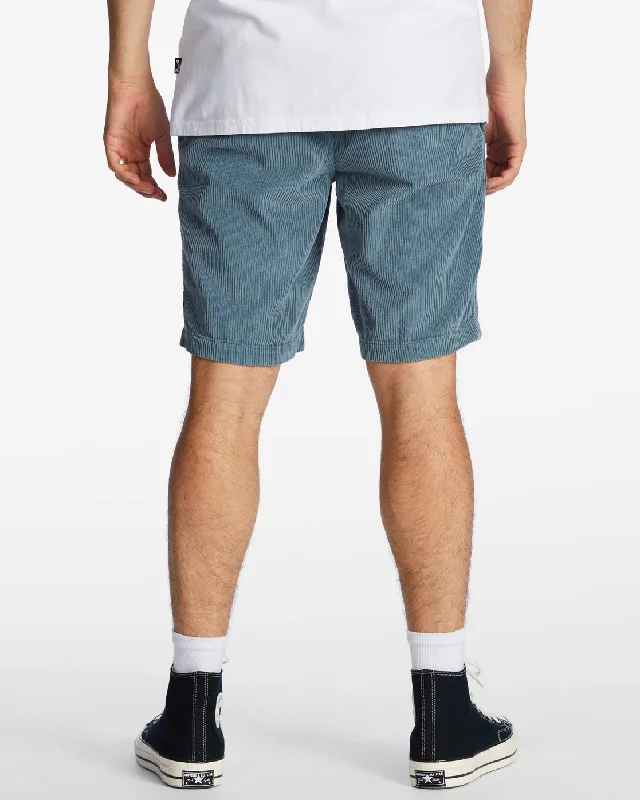 Larry Corduroy 20"" Shorts - Smoke Blue