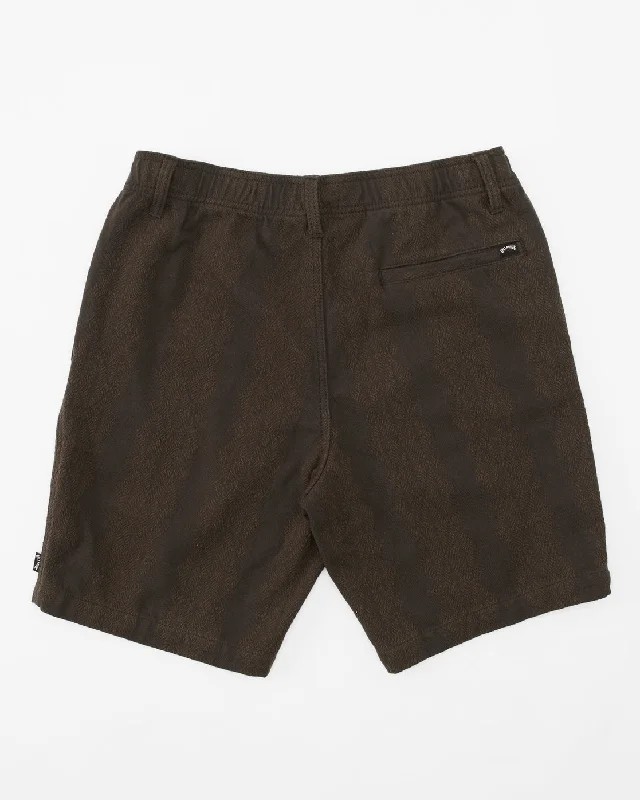 Larry Jacquard 19"" Elastic Shorts - Charcoal