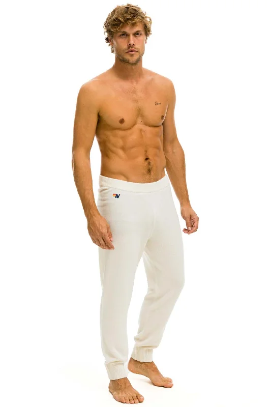 MEN'S BOLT CASHMERE LIGHT SWEATER PANT	- VINTAGE WHITE // BLACK BOLT