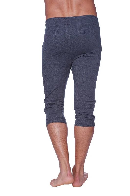 Mens Cuffed Yoga Pants (Solid Charcoal)