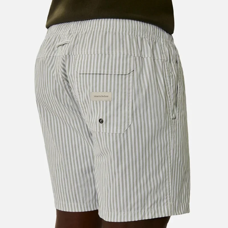 The Princeton Bahama Swim Short  Striped - Navy & White | Sage & White