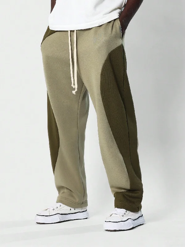 Straight Fit Colour Block Curved Panel Jogger