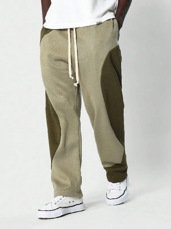 Straight Fit Colour Block Curved Panel Jogger