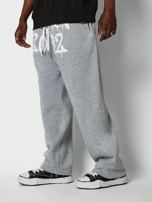 Straight Fit Drop Crotch Jogger Pants With Front Graphic