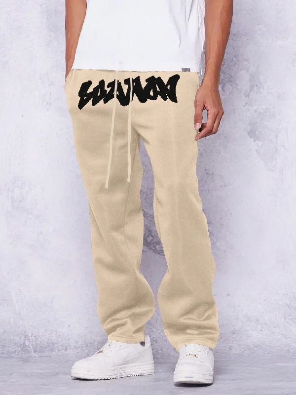 Straight Leg Jogger Pants With Front Graphic