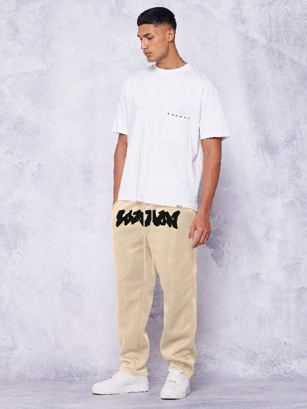 Straight Leg Jogger Pants With Front Graphic