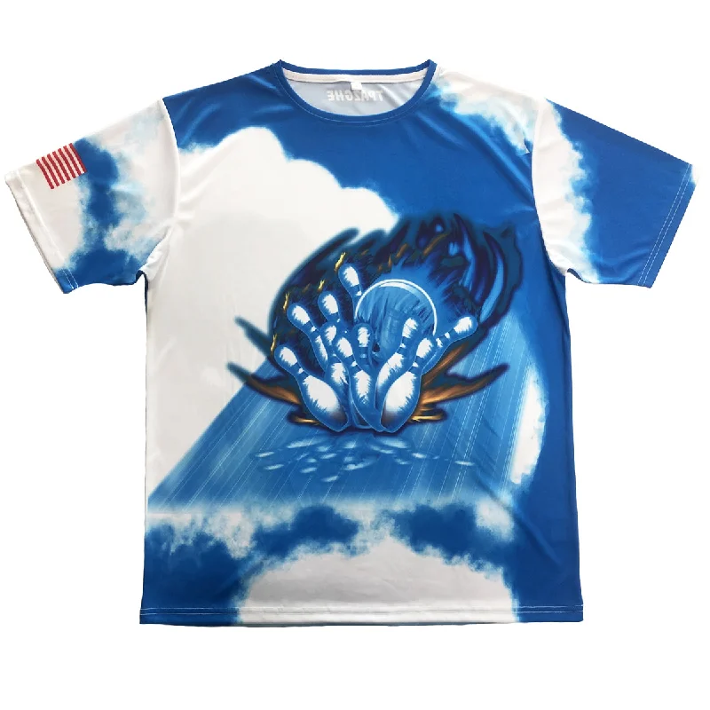 TPAZGHE Mens Bowling Shirt Sublimation Printed Shirt, Material Wicks Sweat & Dries Fast