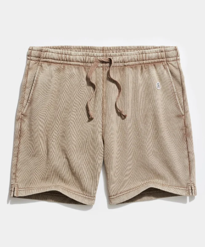 Champion Sun-Faded 7"" Midweight Warm Up Short in Toasted Almond