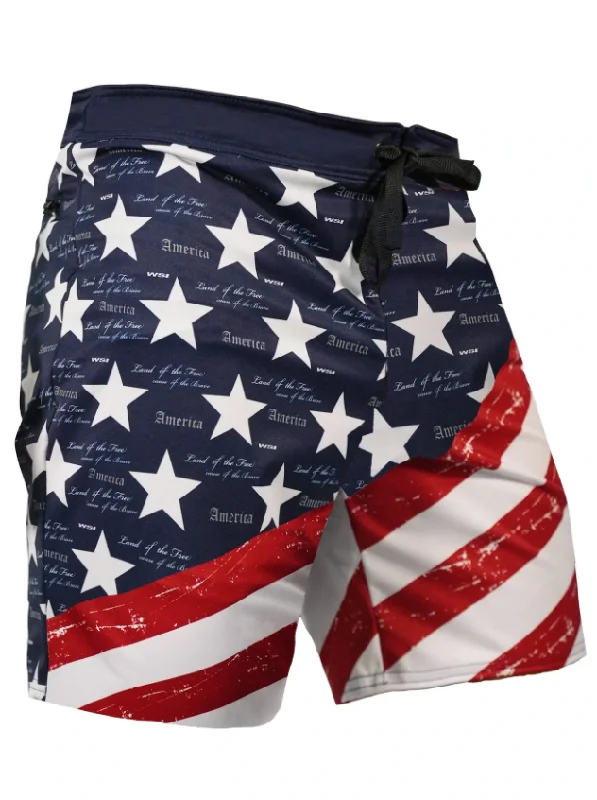 Men's Board Short USA Flag by WSI Sports Swimsuit Bathing Suit Made in USA 362BSTU