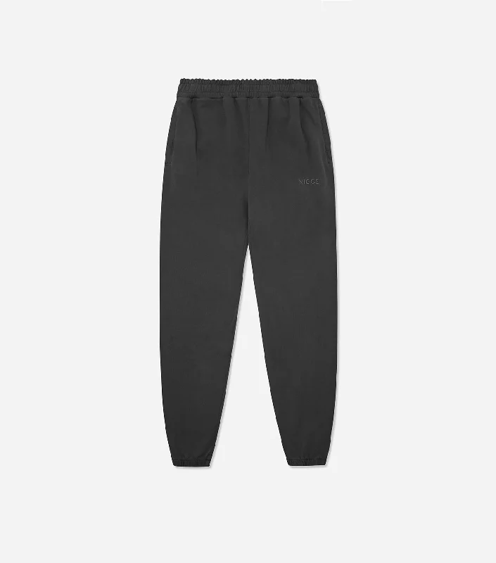 NICCE Mens Garment Dye Mercury Joggers | Washed Black