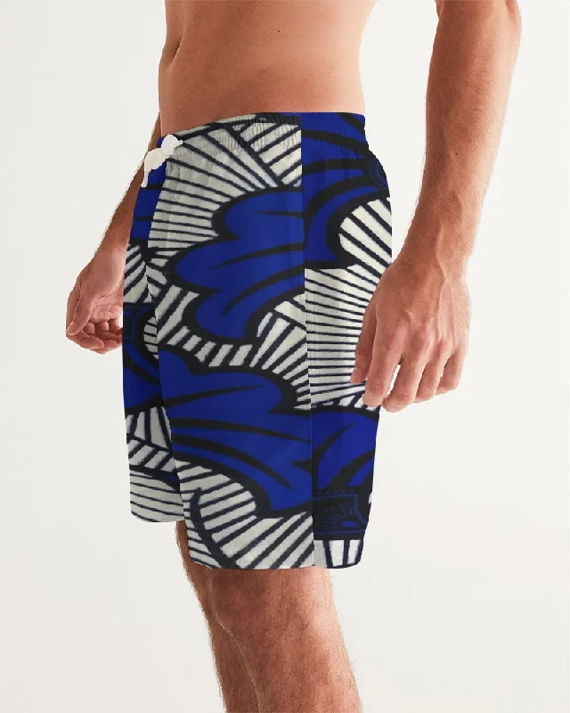 AKH African Fleurs Bleues Men's Swim Trunk