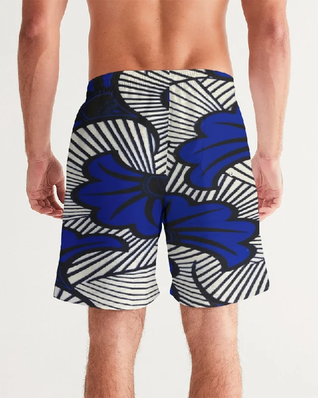 AKH African Fleurs Bleues Men's Swim Trunk