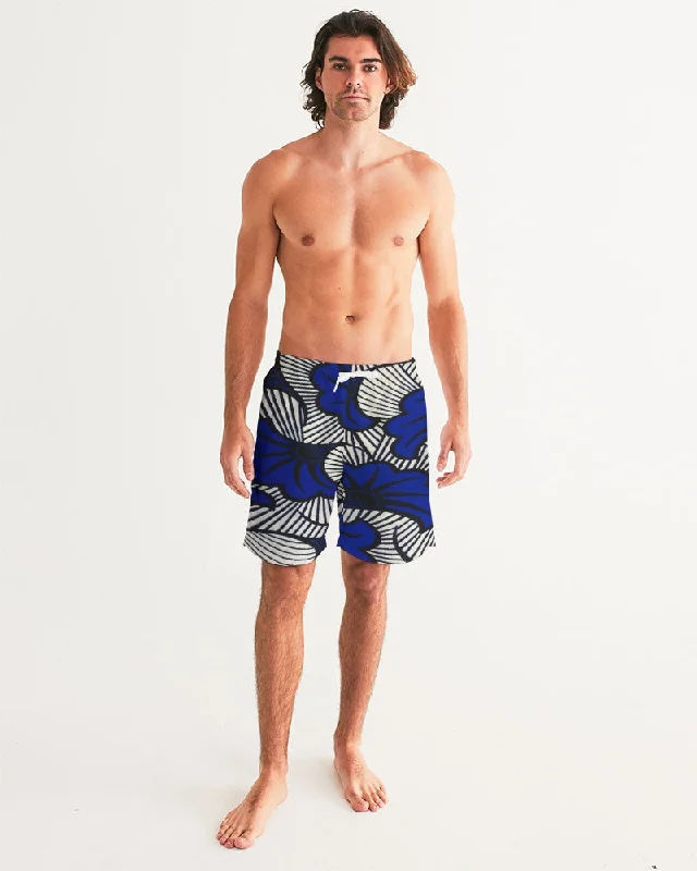 AKH African Fleurs Bleues Men's Swim Trunk